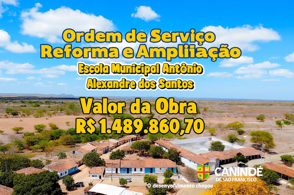 Assinatura da Ordem de Serviço para reforma e ampliação da Escola Antônio Alexandre dos Santos, no povoado Curituba.